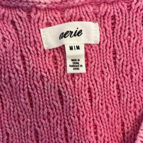 Aerie oversized pink v-neck sweater - M - Picture 3 of 4